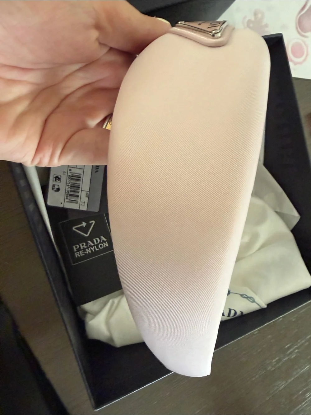 Prada Pink Nylon Headband with dust bag - Picture 3 of 7